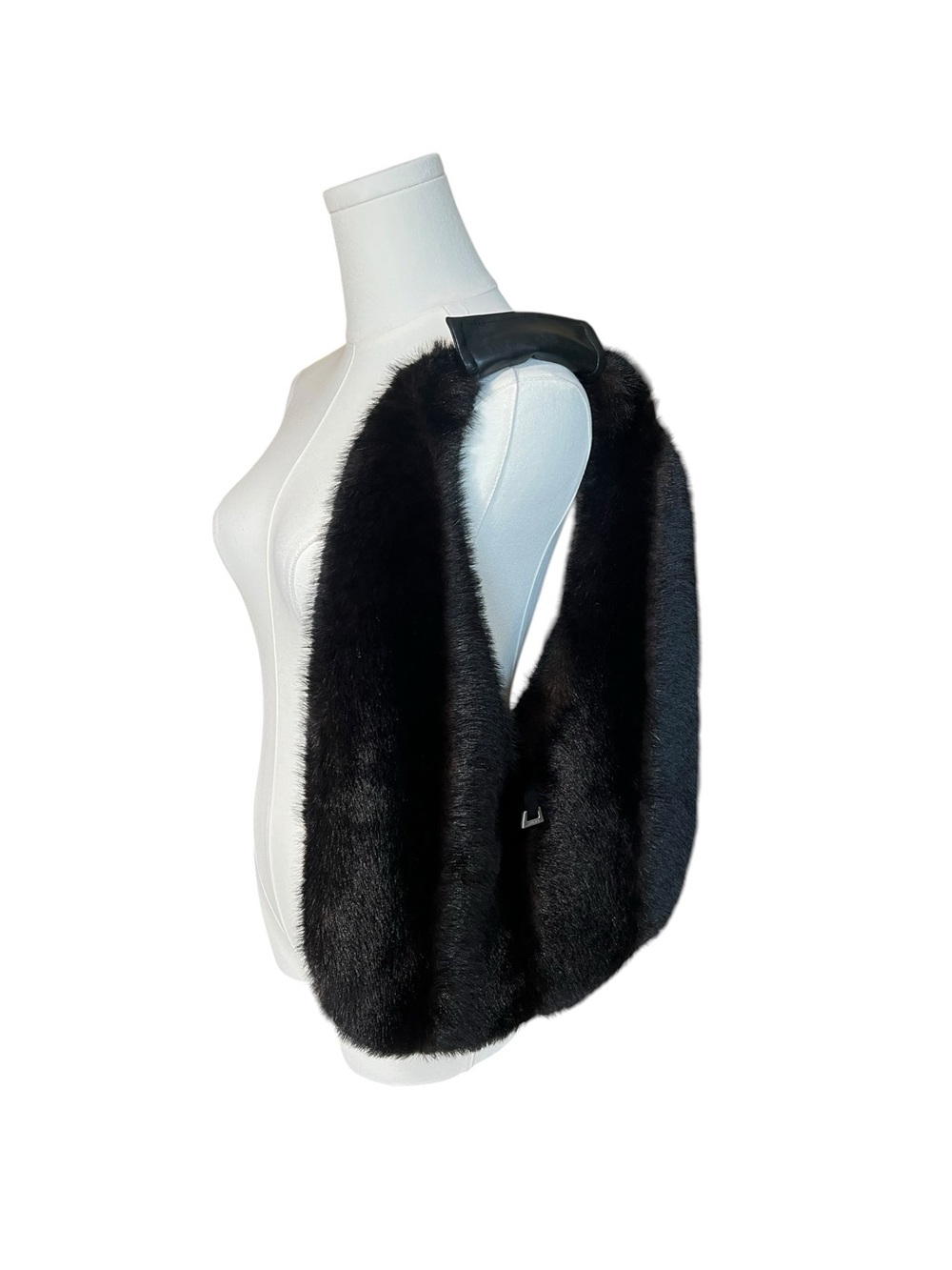 APPARIS Colette Noir Multi Faux Shaved Mink Shoulder Bag